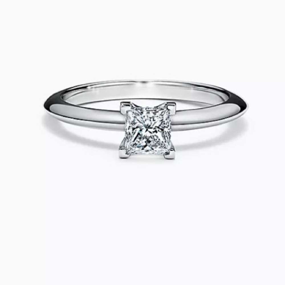 Tiffany & Co. Silver Ring with Clear Gemstone